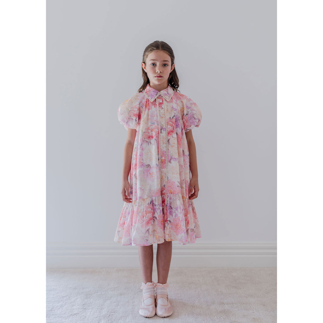 Petite Amalie  Dahlia Print Shirt Dress