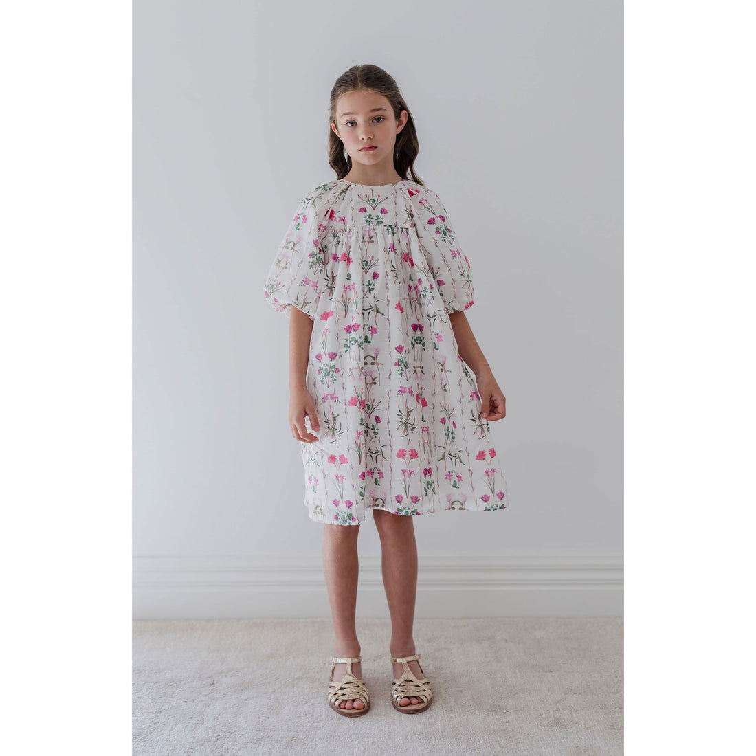 Petite Amalie  Magenta Flower Smock Dress