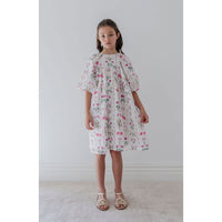 Petite Amalie  Magenta Flower Smock Dress