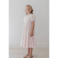 Petite Amalie  Ice Pink Broderie Trellis Dress