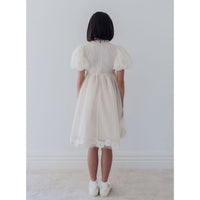 Petite Amalie  Vanilla Vintage Applique Bodice Tulle Dress
