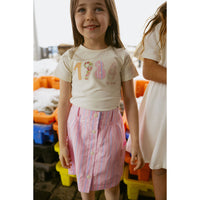 1984 White Patchwork Pink Tee