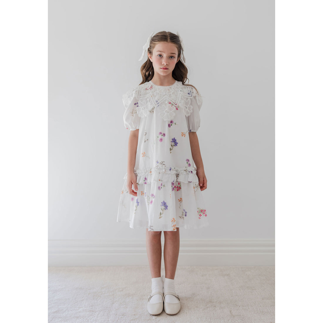 Petite Amalie  Floral Sketch Collar Dress