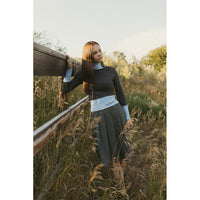 ELEMENTS Grey/Blue Trim Knit Turtleneck