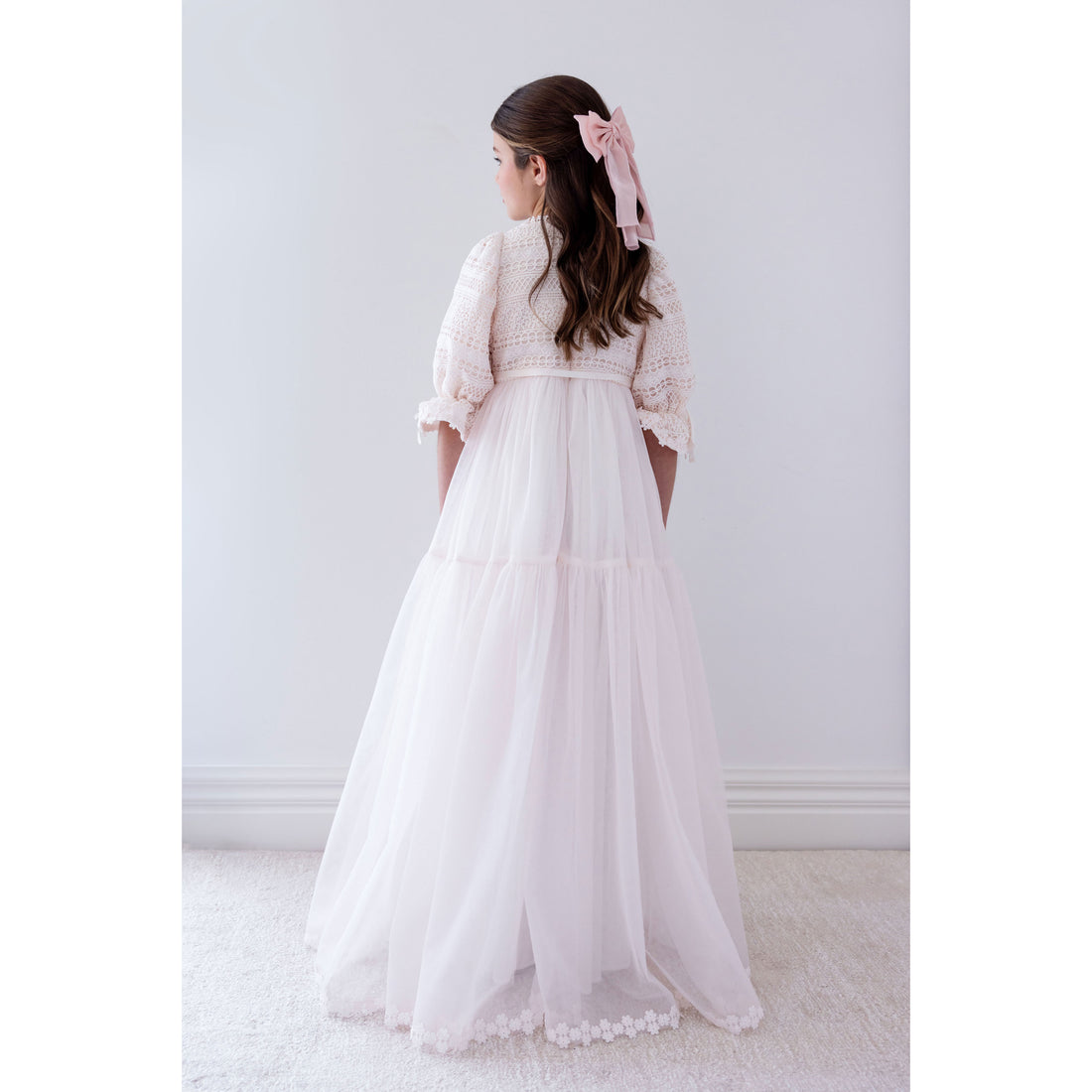 Petite Amalie Ice Pink Daisy Chain Lace Bodice Tulle Dress  Ladida