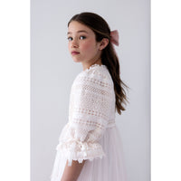Petite Amalie  Ice Pink Daisy Chain Lace Bodice Tulle Dress