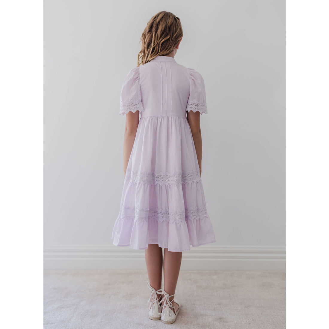 Petite Amalie  Lilac Lace Shirt Dress