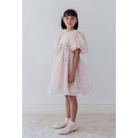 Petite Amalie  Delicate Border Print Silk Linen Dress