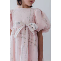Petite Amalie  Delicate Border Print Silk Linen Dress