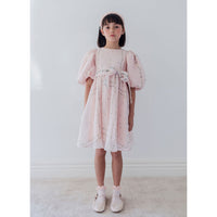 Petite Amalie  Delicate Border Print Silk Linen Dress