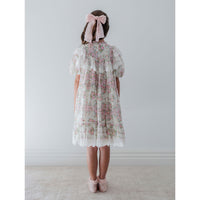 Petite Amalie  Vintage Wallpaper Lace Ruffle Dress