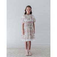 Petite Amalie  Vintage Wallpaper Lace Ruffle Dress