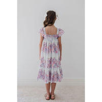 Petite Amalie  Lilac Floral Border Print Dress