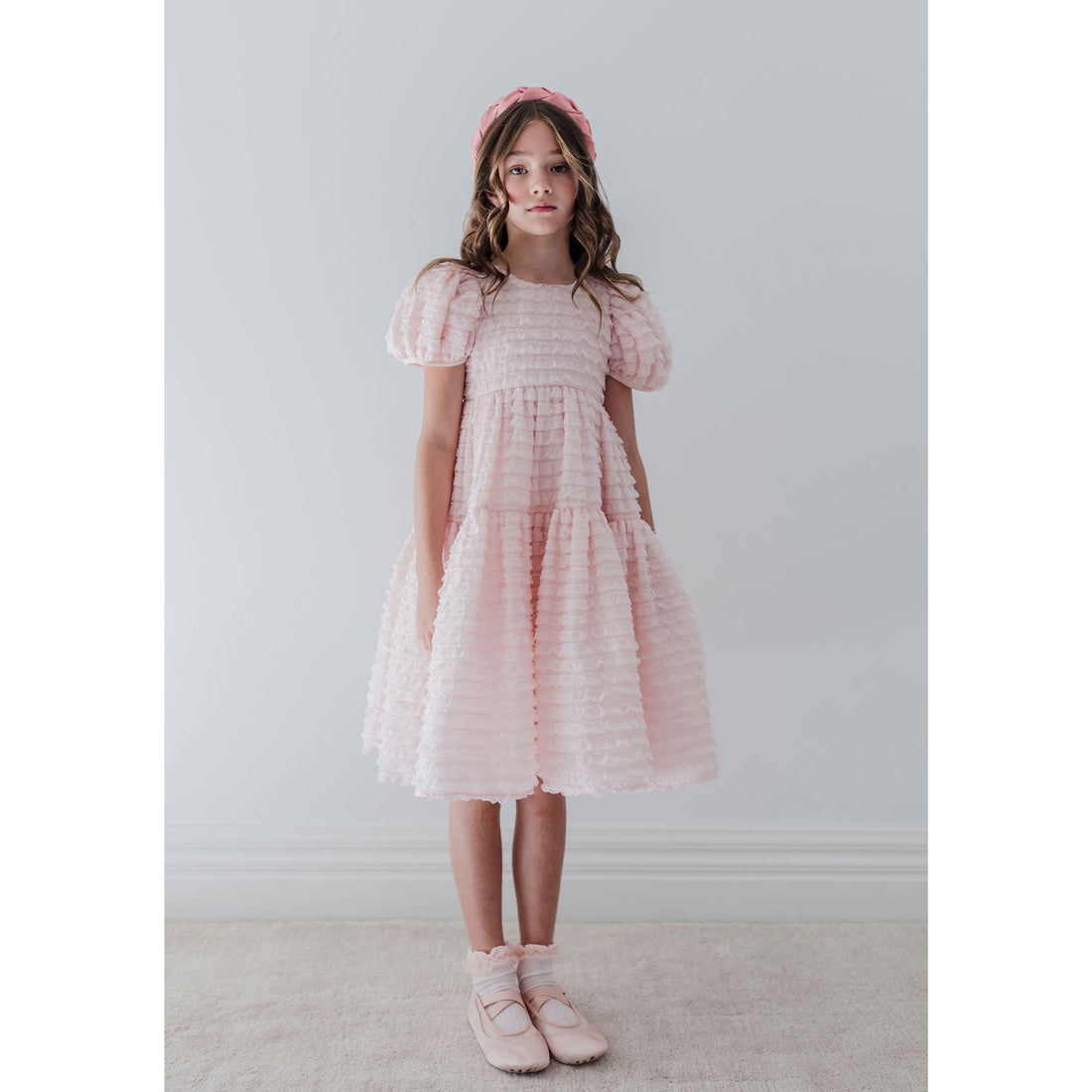 Petite Amalie  Pink Frilly Ribbon Dress