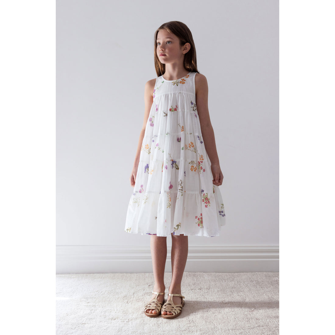 Petite Amalie  Floral Sketch Print Dress