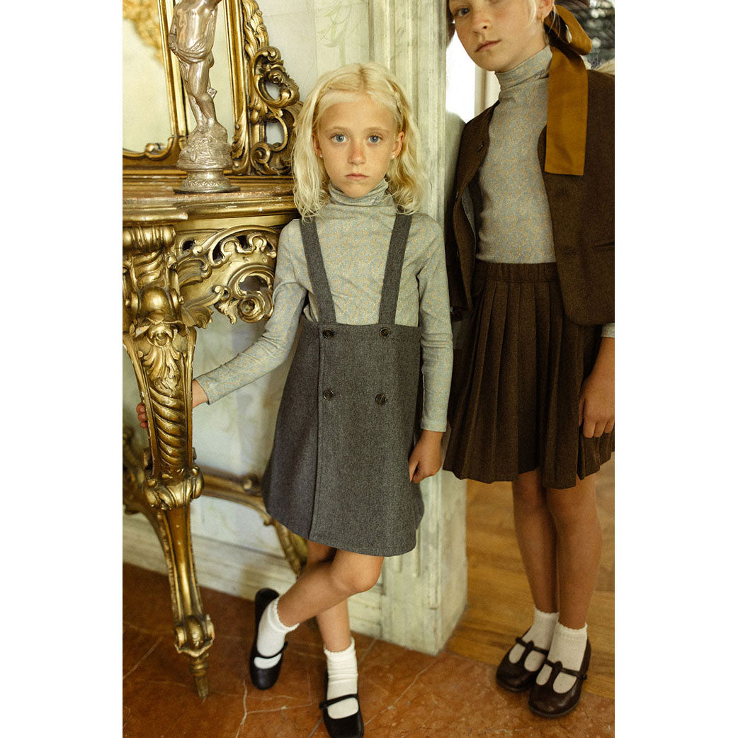L by Ladida Gray Wool Suspender Dress
