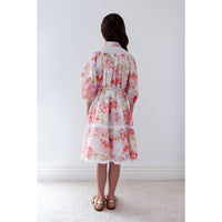 Petite Amalie  Delicate Bouquet Broderie Hem Dress