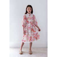 Petite Amalie  Delicate Bouquet Broderie Hem Dress