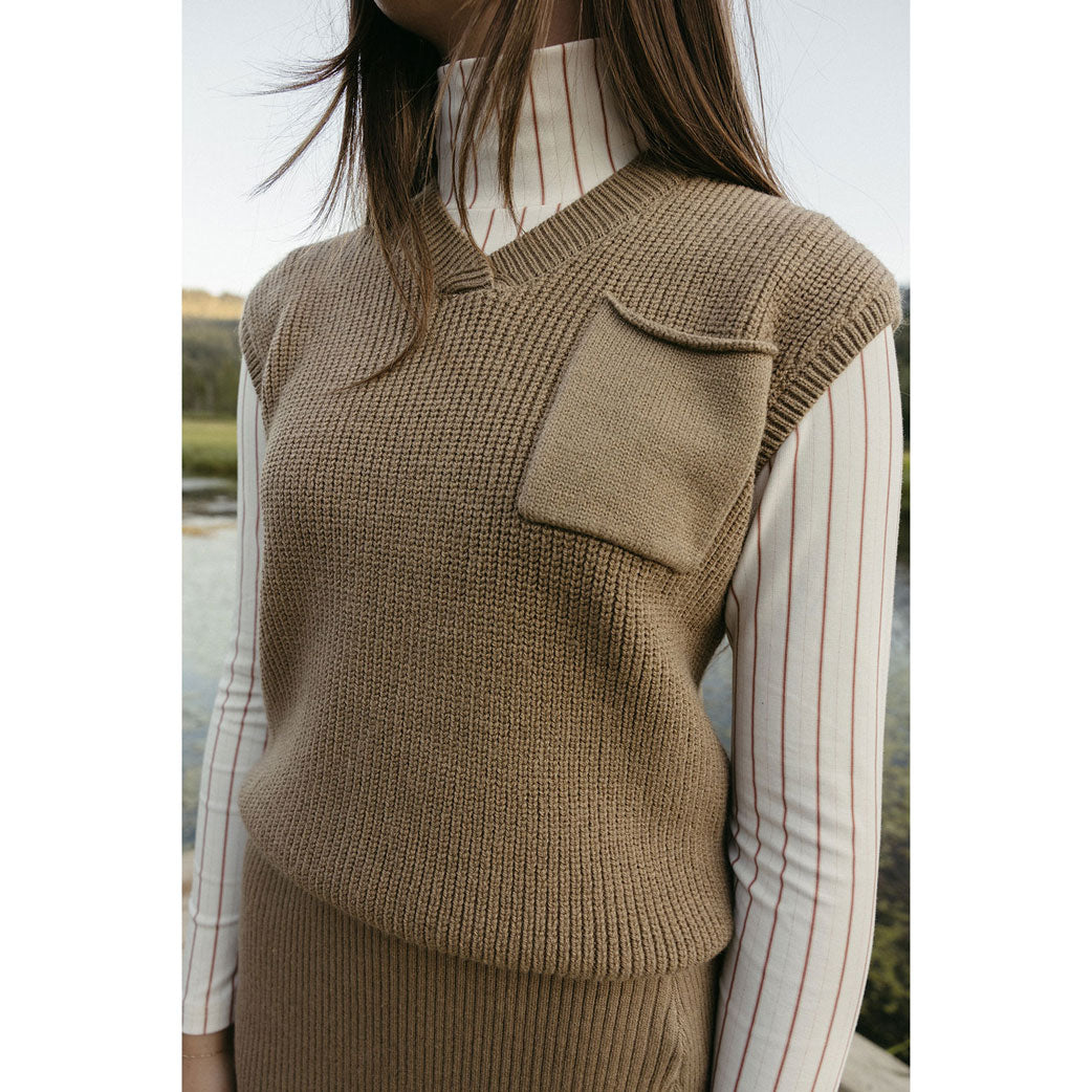 Clubhouse Taupe Knit Vest