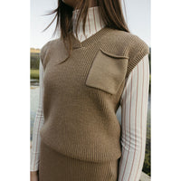 Clubhouse Taupe Knit Vest