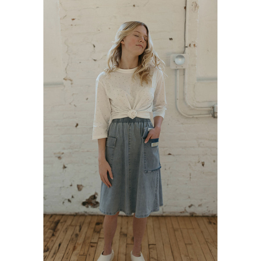 Elements Light Blue Cargo Skirt