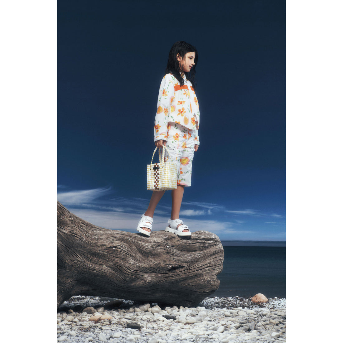 Marni White/Orange Floral Jacket
