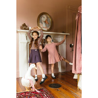 1984 Mauve Velvet Pleated Dress