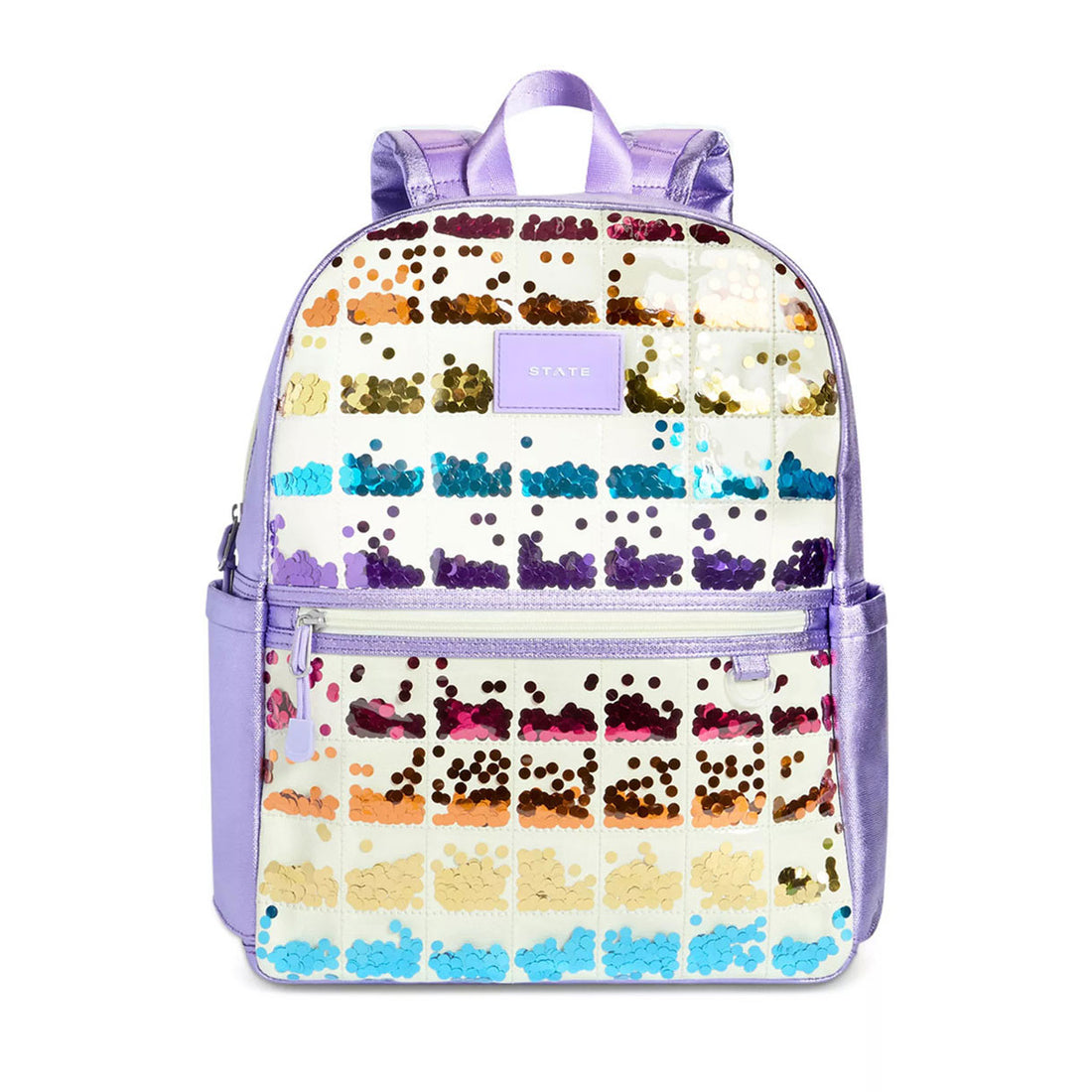 State Bags  Lilac Quilted Sequin Kane Backpack