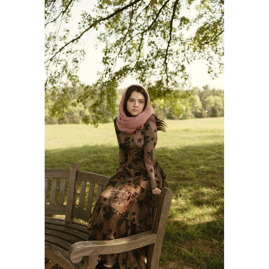 Ava and Lu Mauve Patch Floral Turtleneck