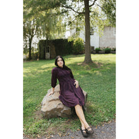 Darlin Wine Herringbone Smocked Dress