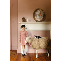 1984 Mauve Velvet Pleated Dress