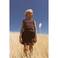 L by Ladida Eggplant Wool Pleated Skirt