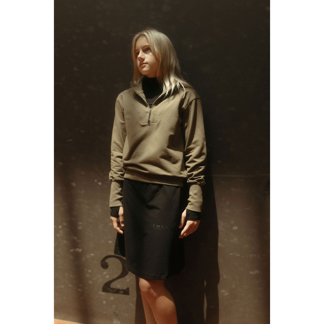 ELEMENTS Taupe Half Zip Sweatshirt