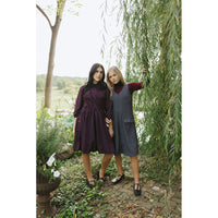 Darlin Wine Herringbone Smocked Dress