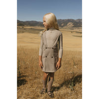 L by Ladida Brown Wool Herringbone Suspender Skirt