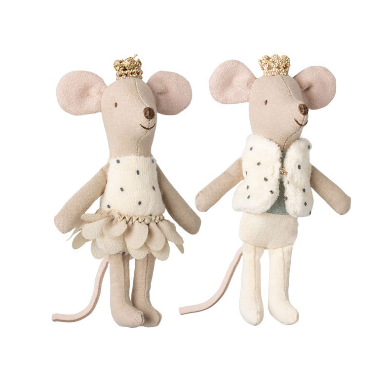 Maileg Royal Twin Mice, Little Sister And Brother In Match Box