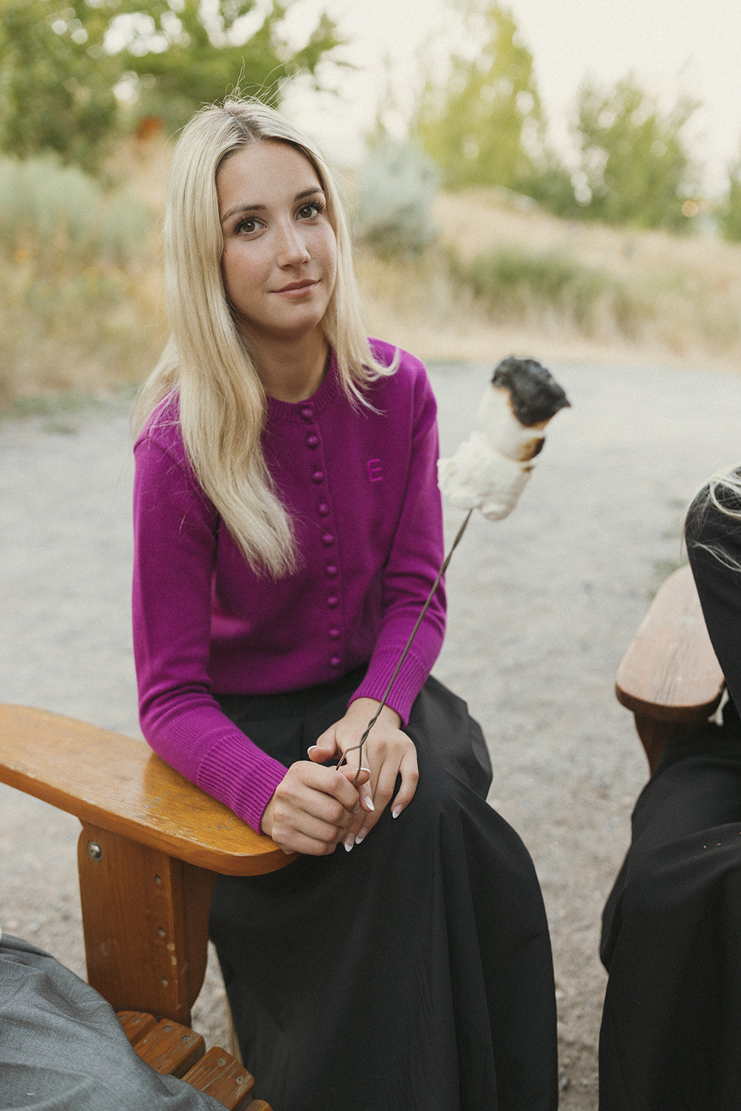 ELEMENTS Magenta Knit Cardigan
