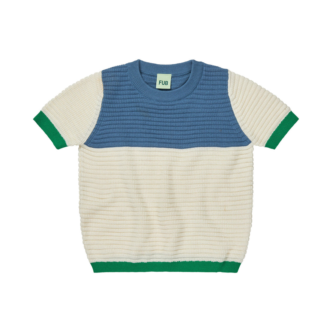 FUB Ecru/Washed Indigo Colour Block Top
