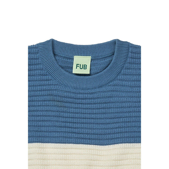 FUB Ecru/Washed Indigo Colour Block Top