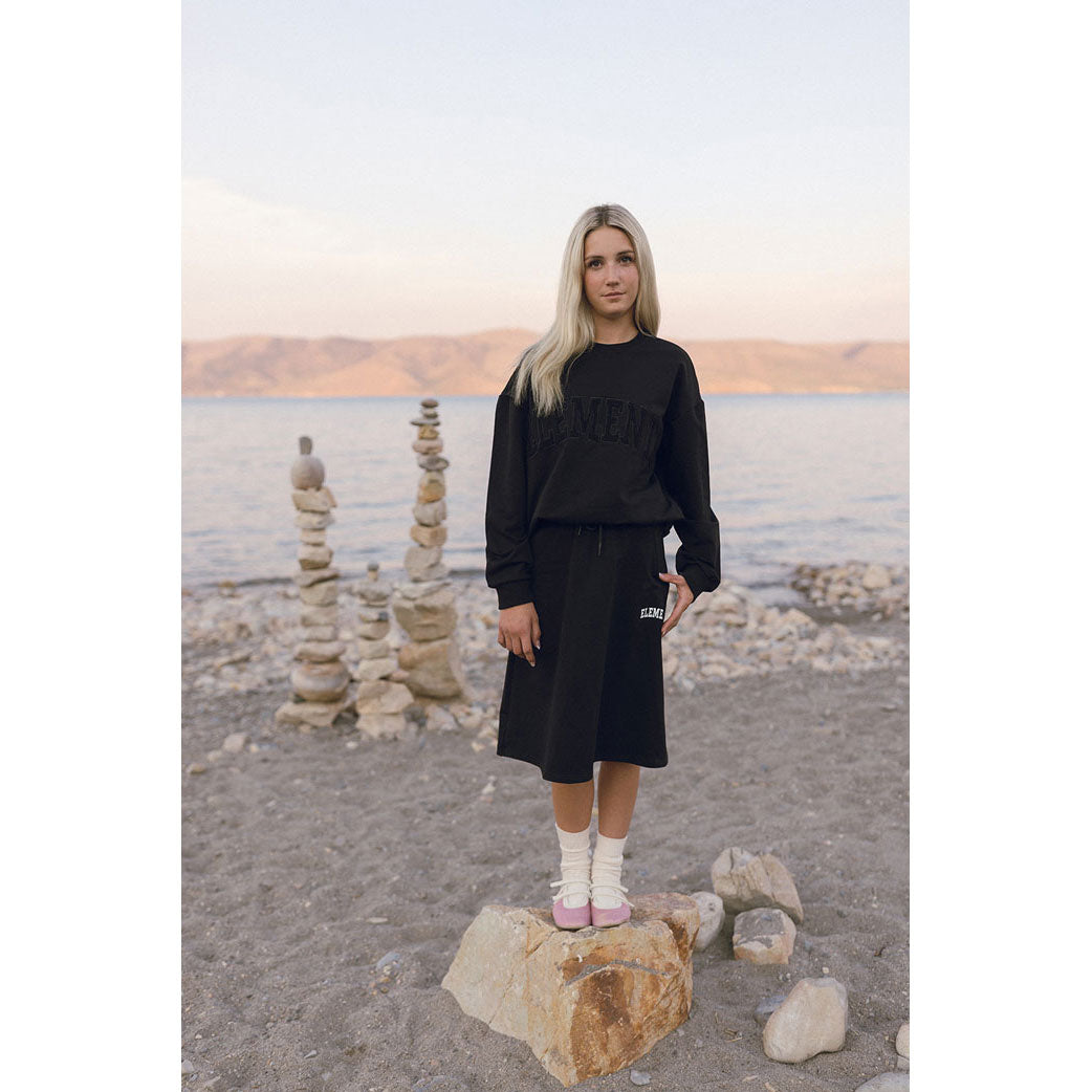 ELEMENTS Black Knee Length Sweat Skirt
