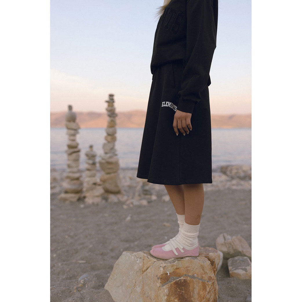 ELEMENTS Black Knee Length Sweat Skirt