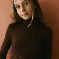 ELEMENTS Umber Velvet Logo Turtleneck