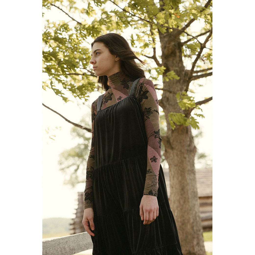 Darlin Black Velvet Tiered Jumper