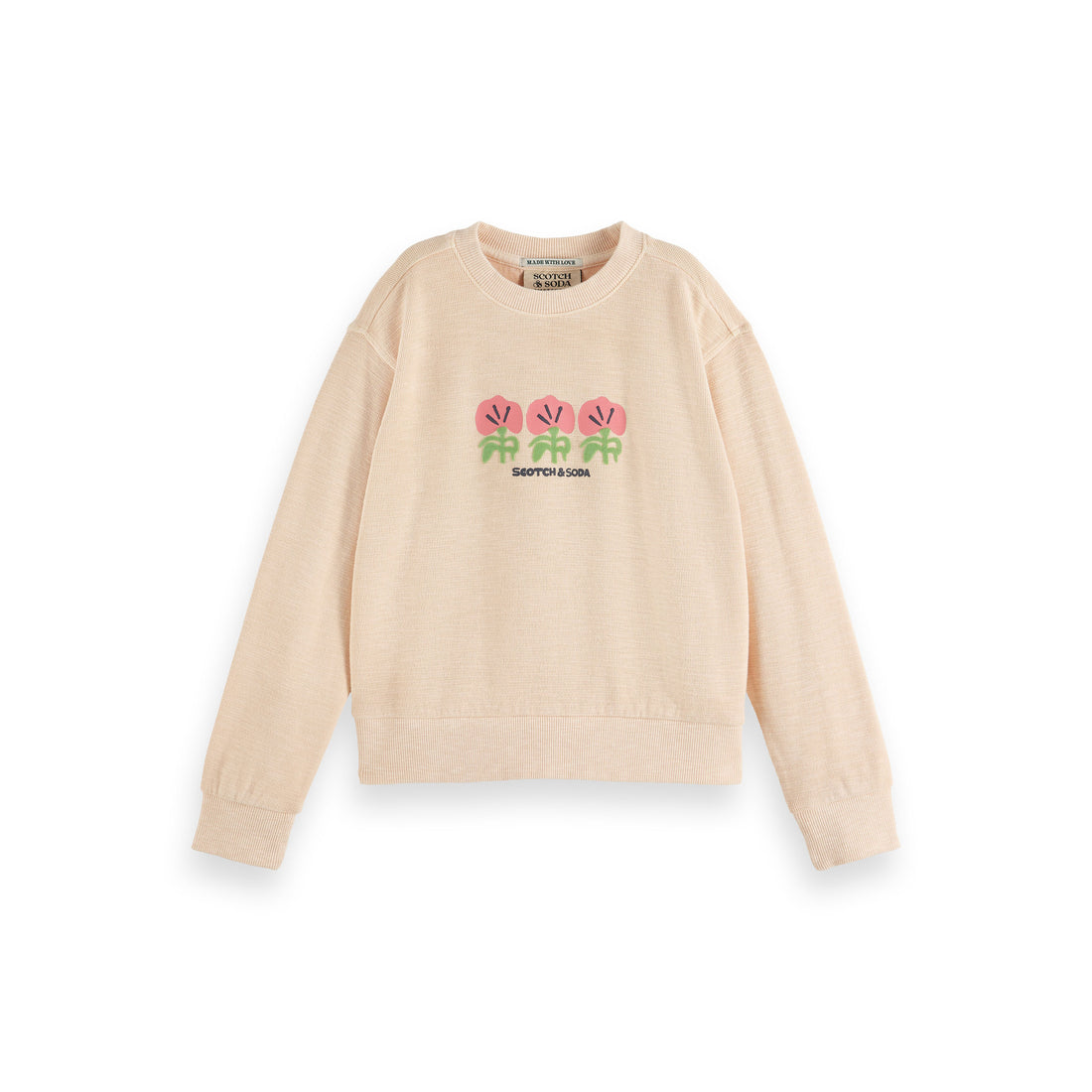 Scotch Shrunk Powder Peach Artwork Crewneck