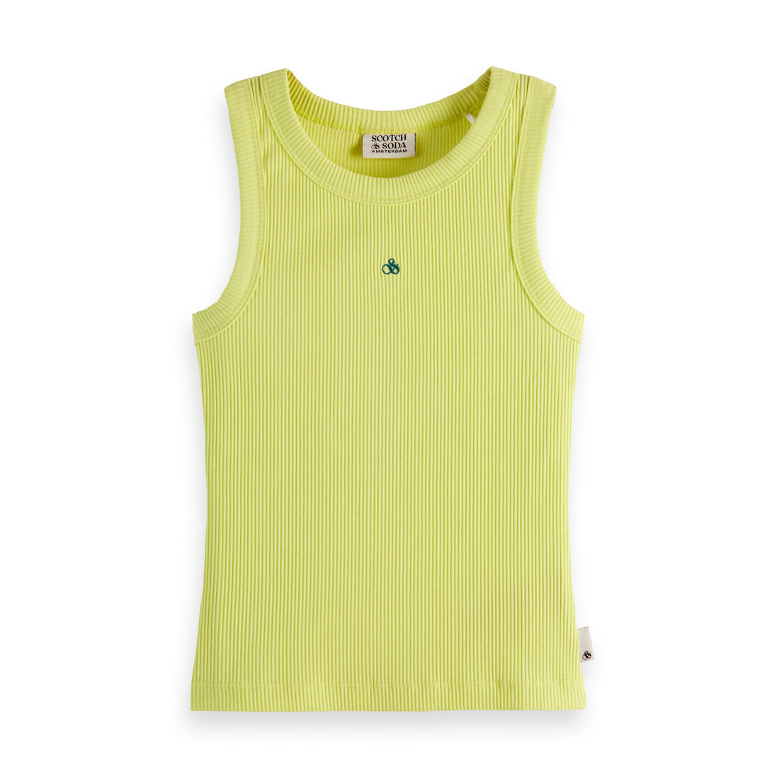 Scotch Shrunk Tennis Ball Yellow Rib Slim Fit Tank