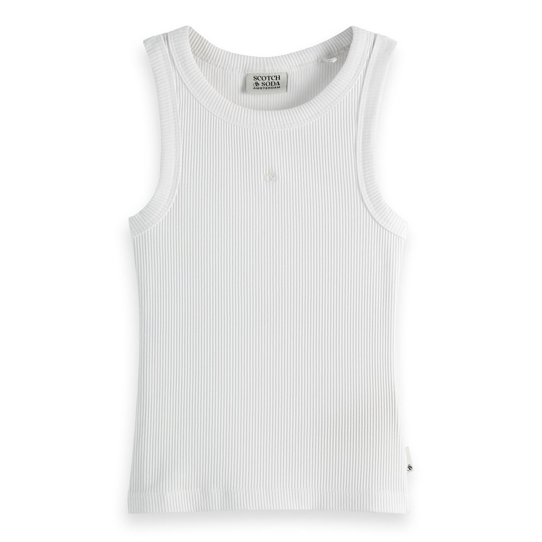 Scotch Shrunk White Rib Slim Fit Tank