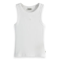 Scotch Shrunk White Rib Slim Fit Tank