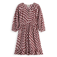 Scotch Shrunk Pink Wavy Printed Viscose Dress