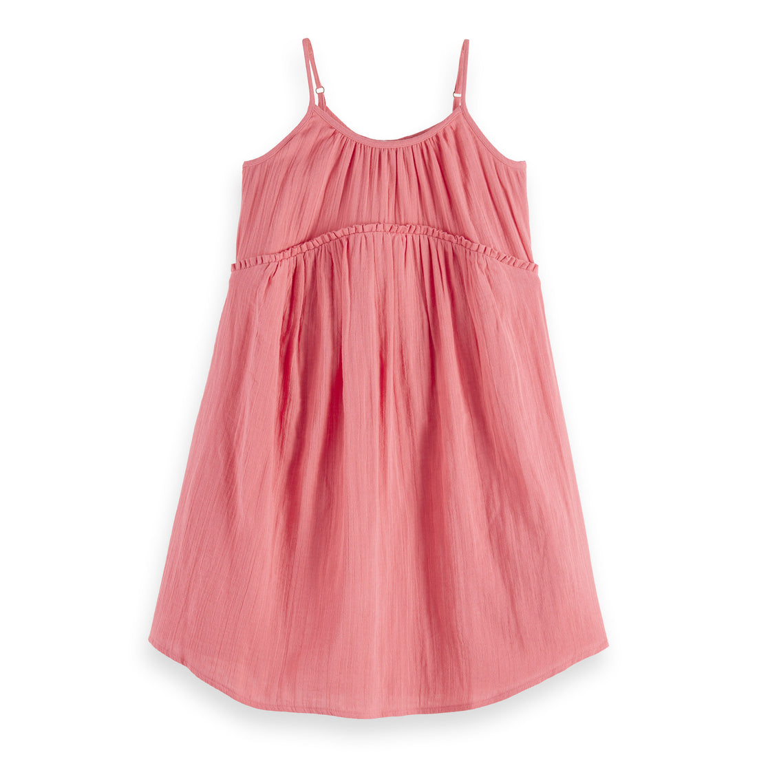 Scotch Shrunk Rose Pink Crinkle Cotton Strap Dress
