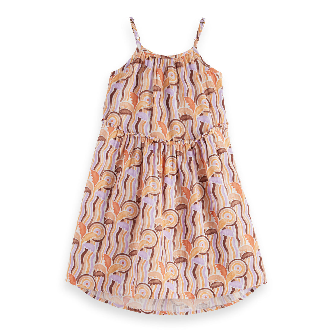 Scotch Shrunk Palm Swirl Crinkle Cotton Strap Dress
